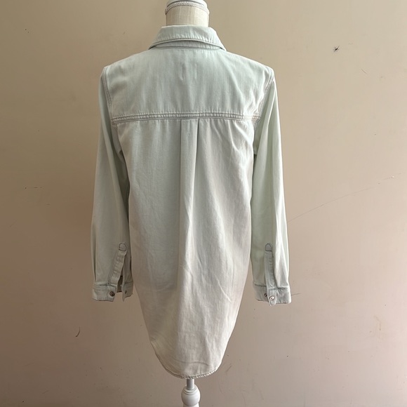 Zara Wonens Denim Overshirt Snap Front Shirt Size: M - Picture 2 of 5